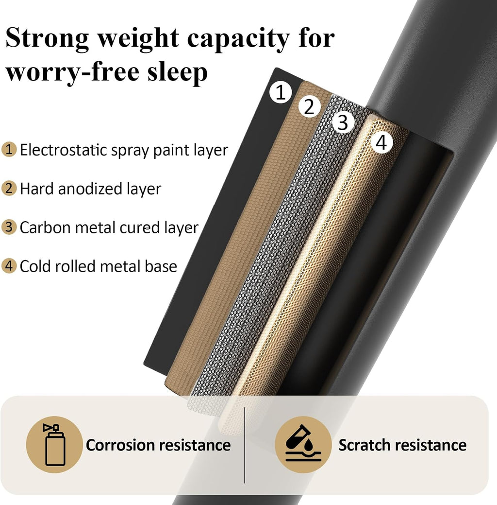 LOEWAY Full Metal Bed Frame with Classical Headboard and Footboard, Platform Bed Frame with Sturdy Metal Slats Support, Adequate Under Bed Storage, No Box Spring Needed, Easy Assembly, Black