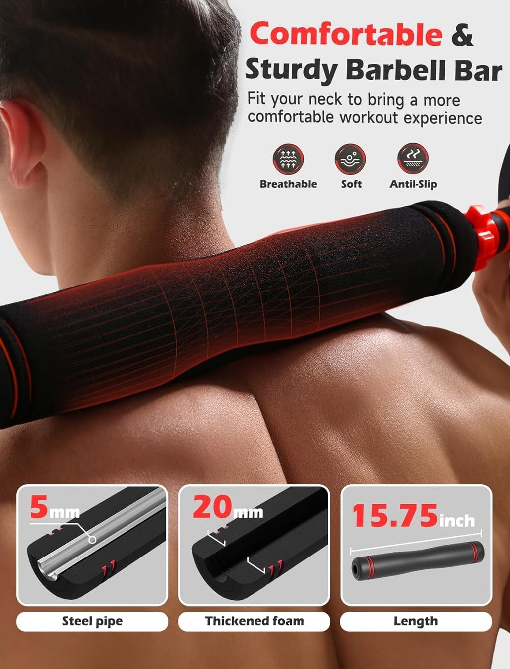UKEEP Adjustable Dumbbells Set, 20/30/40/55/60/80lbs Free Weight Set with Connector, 2 or 3 in 1 Dumbbells Set Used as Barbell, Kettlebells, Fitness Exercises for Home Gym Suitable Men/Women