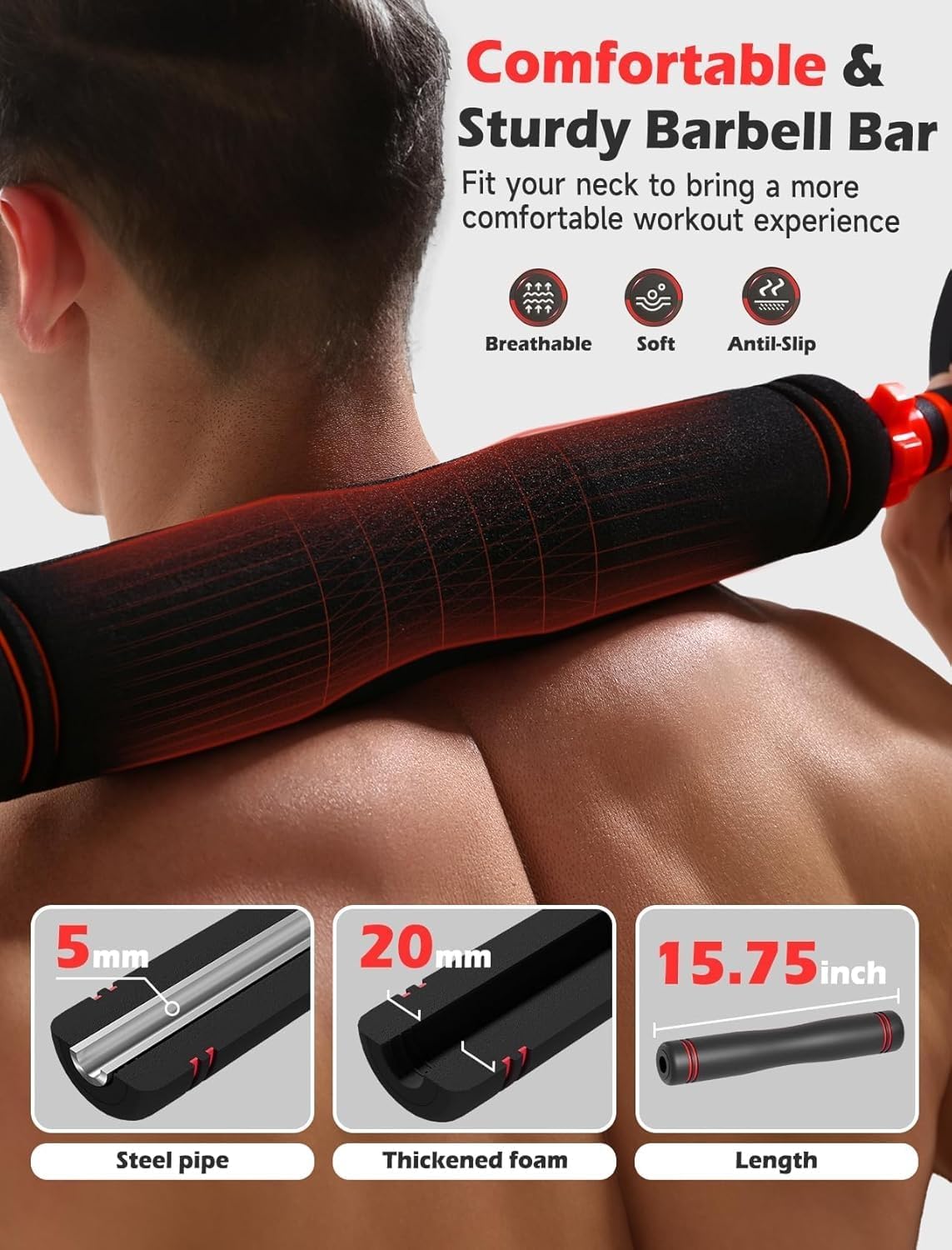 UKEEP Adjustable Dumbbells Set, 20/30/40/55/60/80lbs Free Weight Set with Connector, 2 or 3 in 1 Dumbbells Set Used as Barbell, Kettlebells, Fitness Exercises for Home Gym Suitable Men/Women