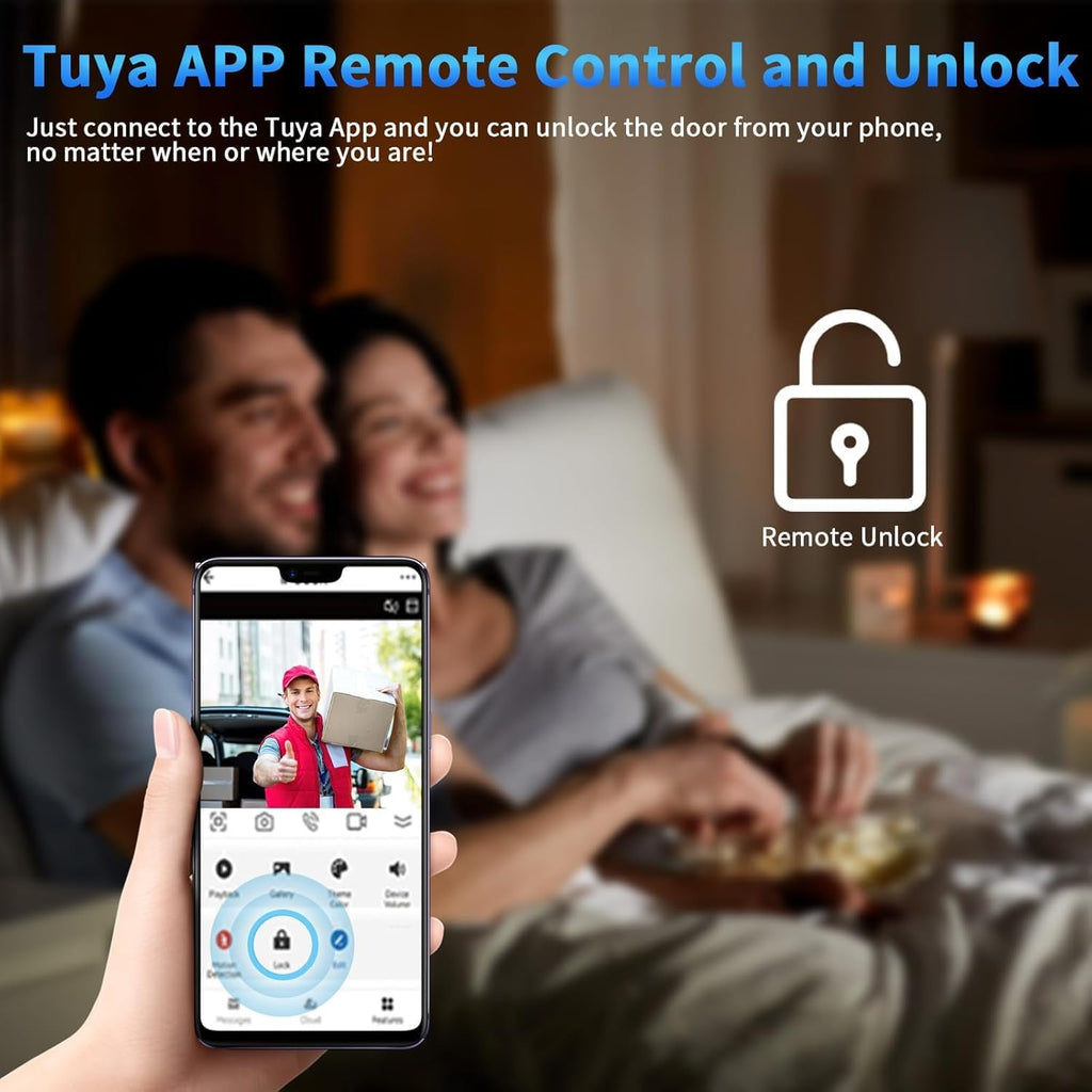 Wireless Video Doorbell Intercom System Doorbell with Camera,10 inch Touch Monitor 1080P Video Entry Doorphone TUYA IP Wired Video Door Phone for Home Villa Apartment (1 Bell+4 * 10 inch)