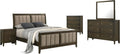 Coaster Home Furnishings Wilkes Transitional 5-Piece Bedroom Set Fabric Upholstered Full Size Panel Bed Frame 51-inch Headboard Dark Cocoa 224421F-S5