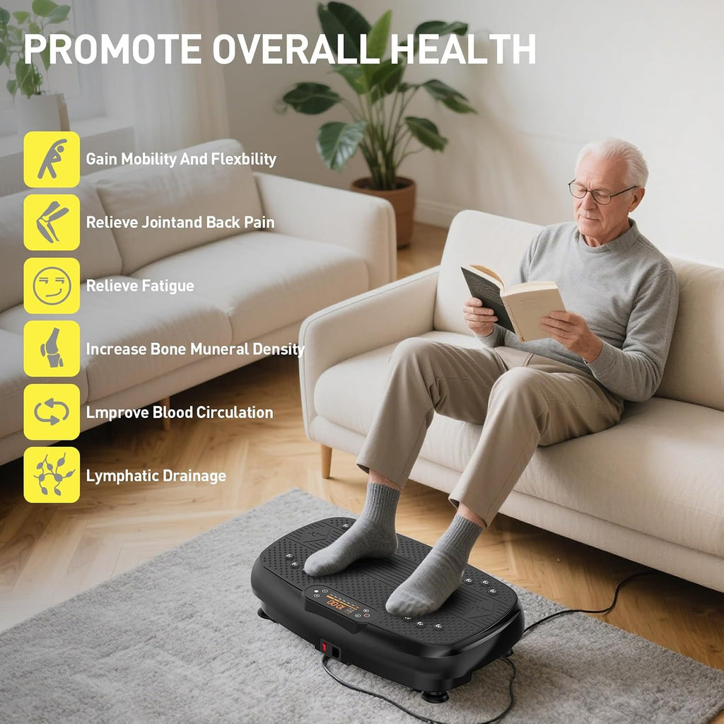 Vibrating Board Exercise Machine, 9 Modes Vibration Platform for Lymphatic Drainage, 3D Upgrade Vibrating Board for Weight Loss, Home Body Fitness Equipment (Purple)