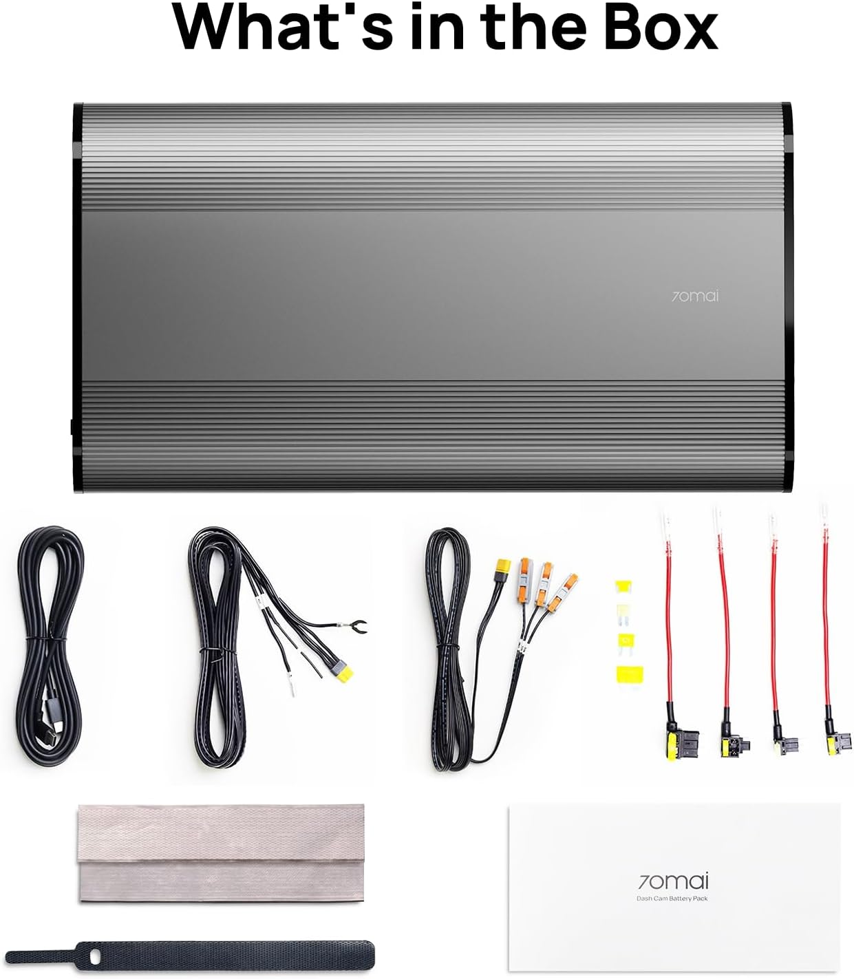 70mai Dash Cam Battery Pack BL96NNX, Hardwire Charging via Fuse Box, 96Wh LiFePO4 Backup Power, Up to 30-Hour Parking Mode, Low Voltage Protection, 11.2-30V input, XT30+Type-C Output, 7-protection BMS