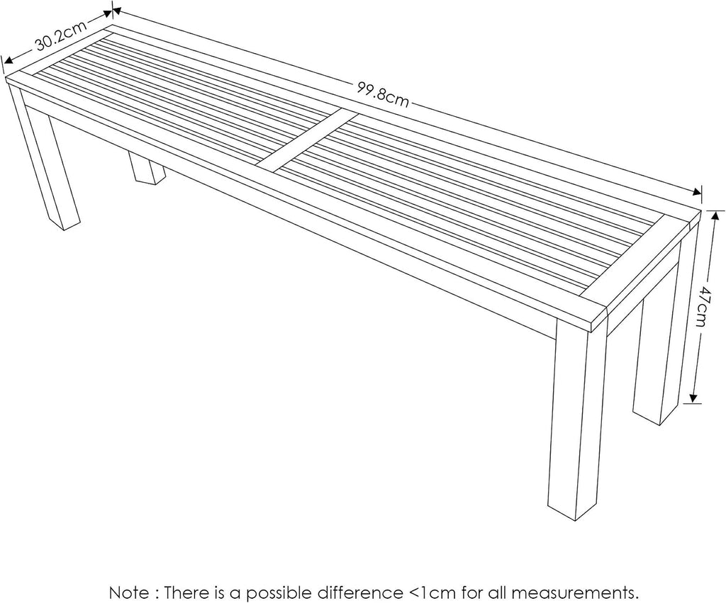 Furinno Tioman Outdoor Hardwood Potting Bench and Backless Bench