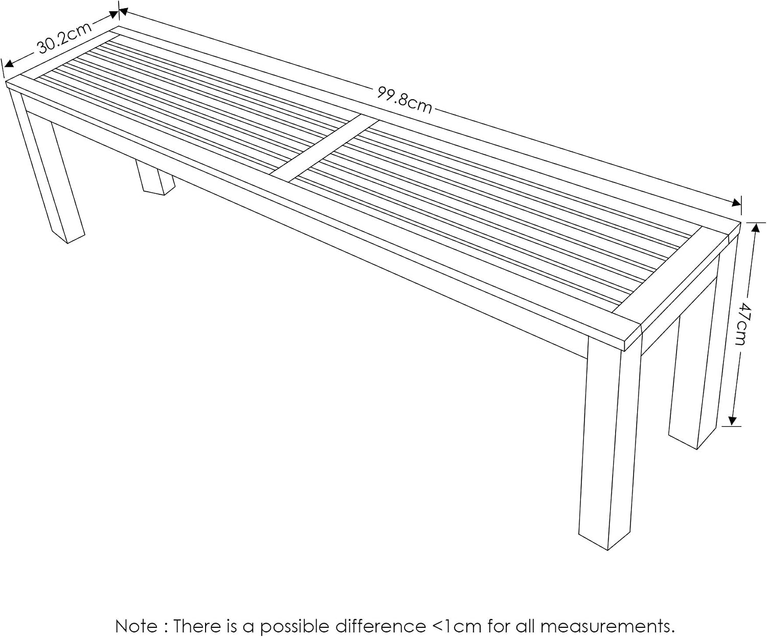 Furinno Tioman Outdoor Hardwood Potting Bench and Backless Bench