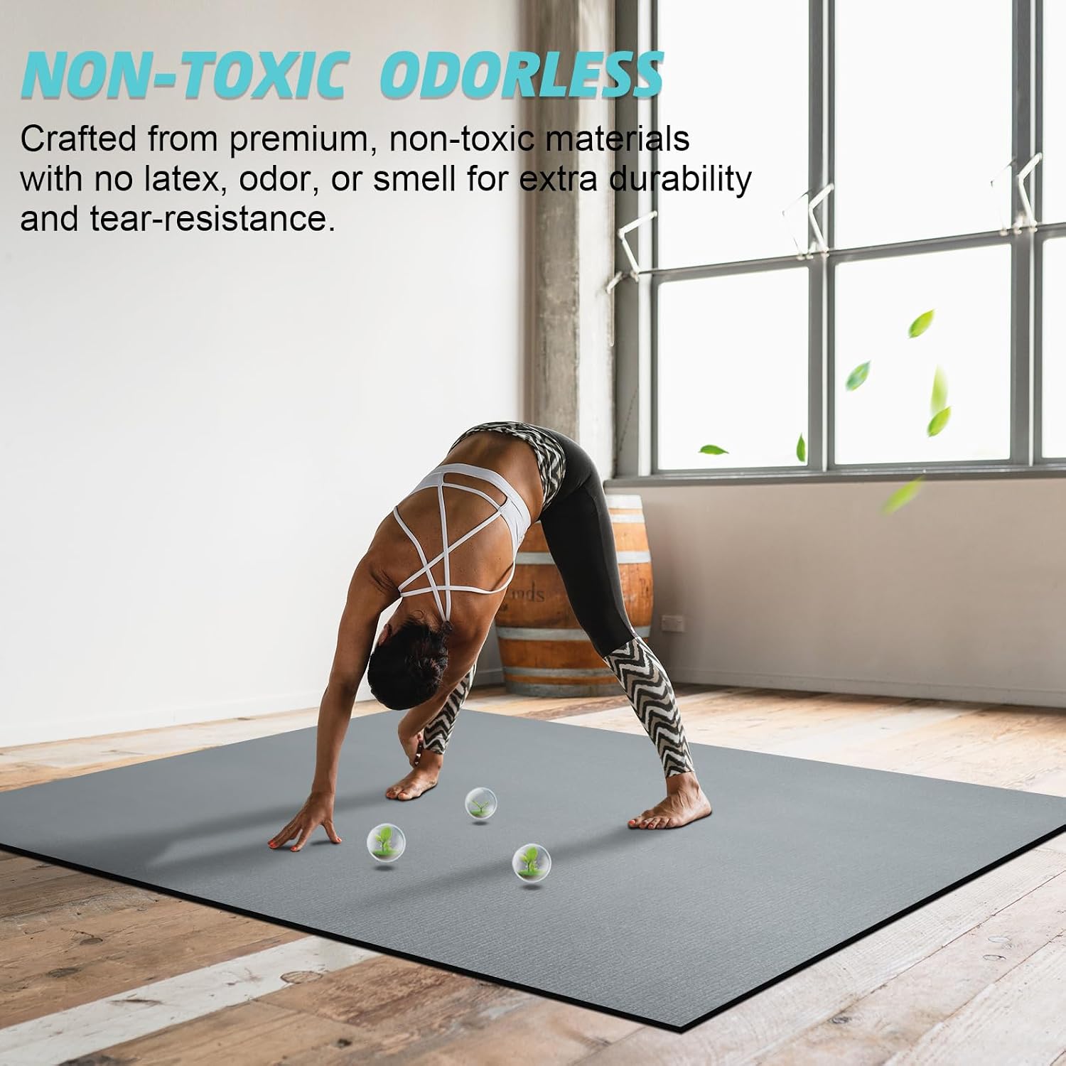Large Exercise Mat 8'x5'|12'x6'|6'x4'|6'x2' Workout Mat for Home Gym Mats Exercise Heavy Duty Gym Flooring Fitness Mat Large Yoga Mat Cardio Mat for Weightlifting, Jump Rope, MMA, Shoe-Friendly