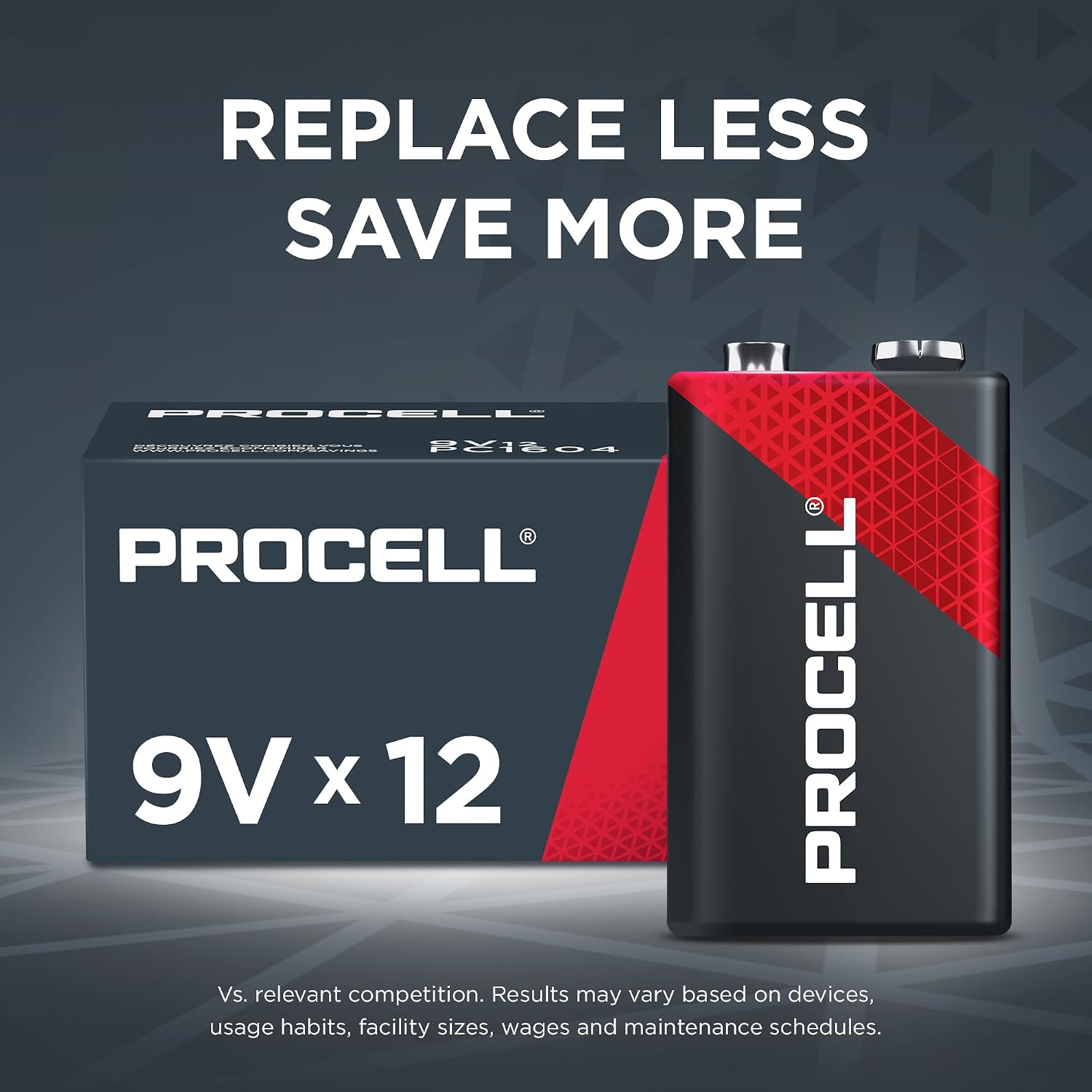 PROCELL 9V Long-Lasting Alkaline Batteries (72 Pack), 5-Year Shelf Life, Bulk Value Pack for All Professional Devices - 9 Volt Battery Heavy Duty