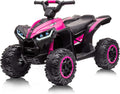 GarveeLife 12V Kids Ride On ATV, 4 Wheeler Electric Vehicle for Kids 3-8 Toddler Battery Powered Toy Car for Boys Girls with Remote Control, LED Lights, Soft Start, Treaded Tires, Music, Pink