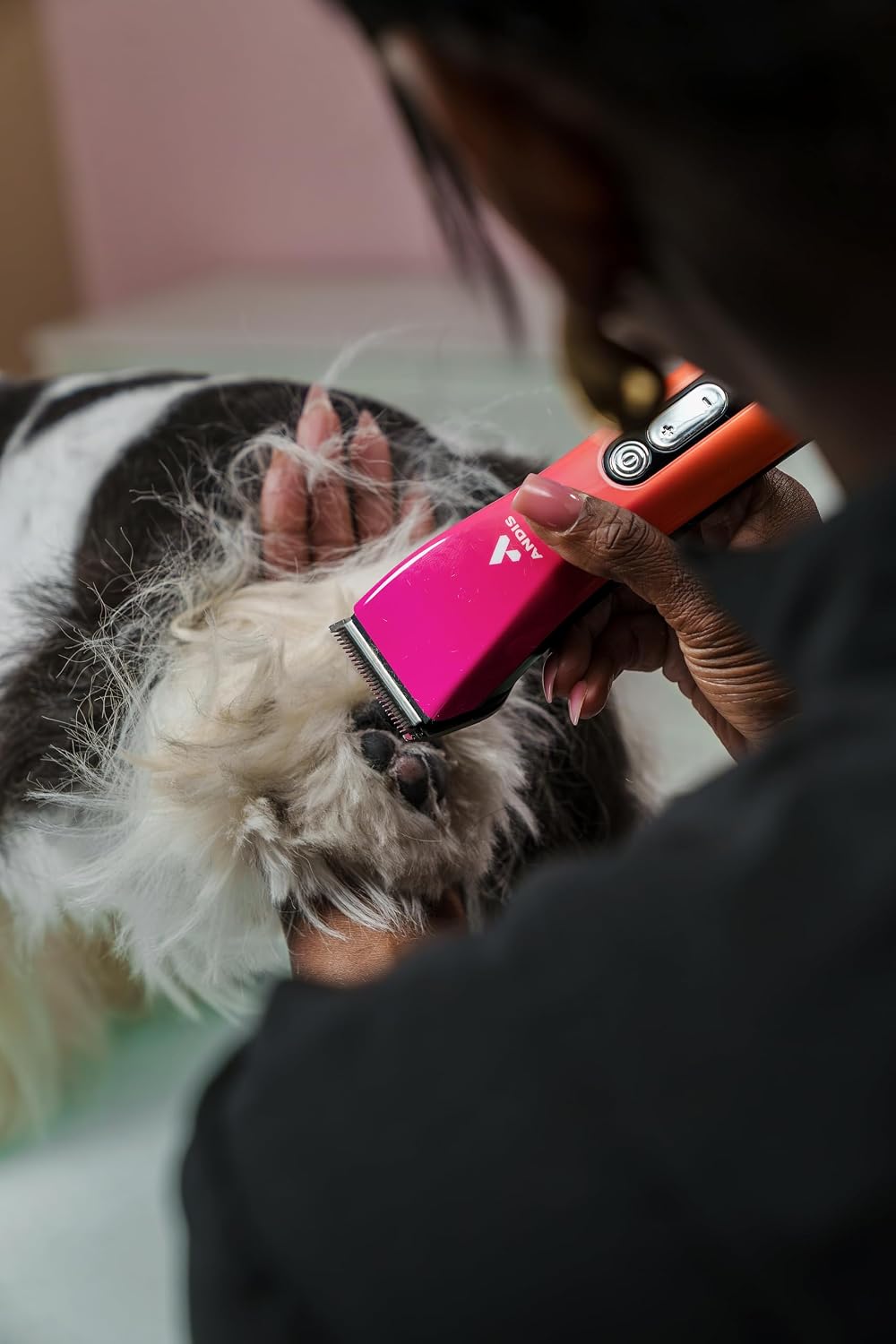 Andis 562745 ProClip 5-in-1 Adjustable Blade Cord/Cordless Pet Hair Clipper, 5 Blade Settings, 5 Speeds, Feather Light, Digital Display Screen, Sunset