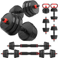 UKEEP Adjustable Dumbbells Set, 20/30/40/55/60/80lbs Free Weight Set with Connector, 2 or 3 in 1 Dumbbells Set Used as Barbell, Kettlebells, Fitness Exercises for Home Gym Suitable Men/Women