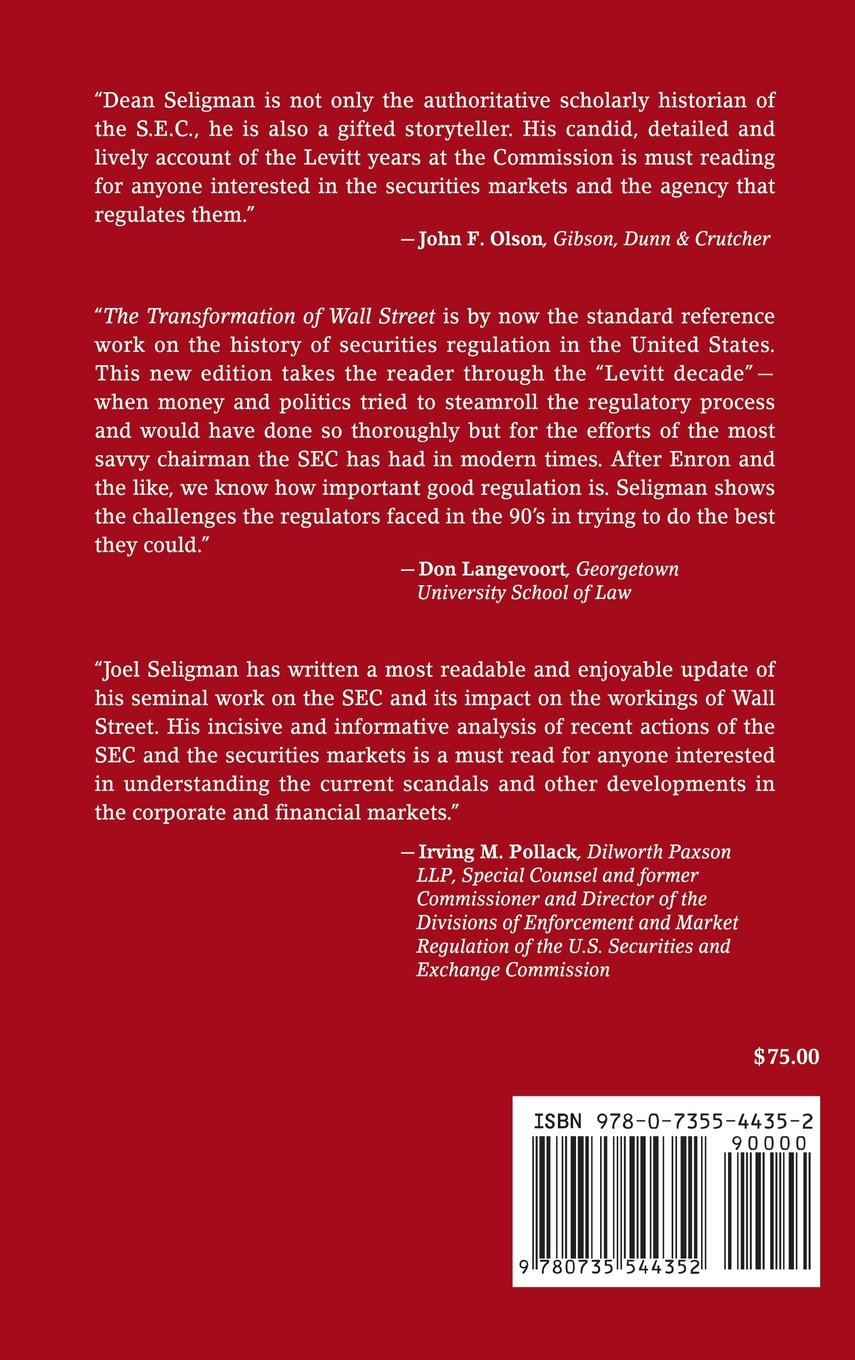 The Transformation of Wall Street: A History of the Securities and Exchange Commission and Modern Corporate Finance, 3rd Edition