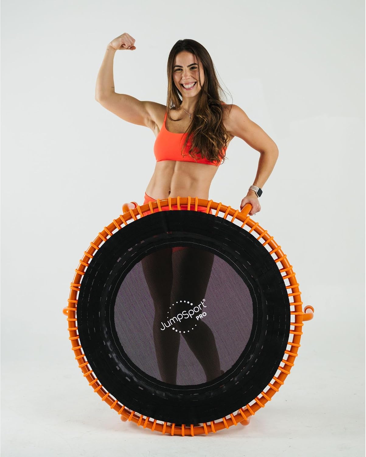 JumpSport 350 PRO 39 Inch Fitness Trampoline Indoor Rebounder Cardio Workout Equipment 300 lb Capacity