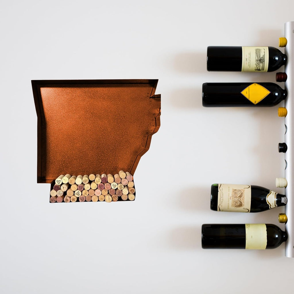 NEONSİGN Arkansas Map Wine Cork Holder Metal Arkansas Decor Sign Wine Bar Pub Home Decoration (Brown Patina, 24 inch)