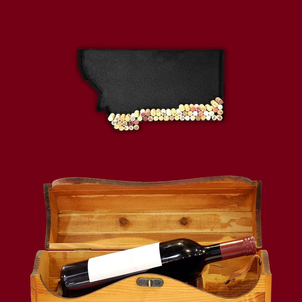 NEONSİGN Montana State Map Wine Cork Holder Metal Montana Decor Sign Wine Bar Pub Home Decoration (Black, 18 inch)
