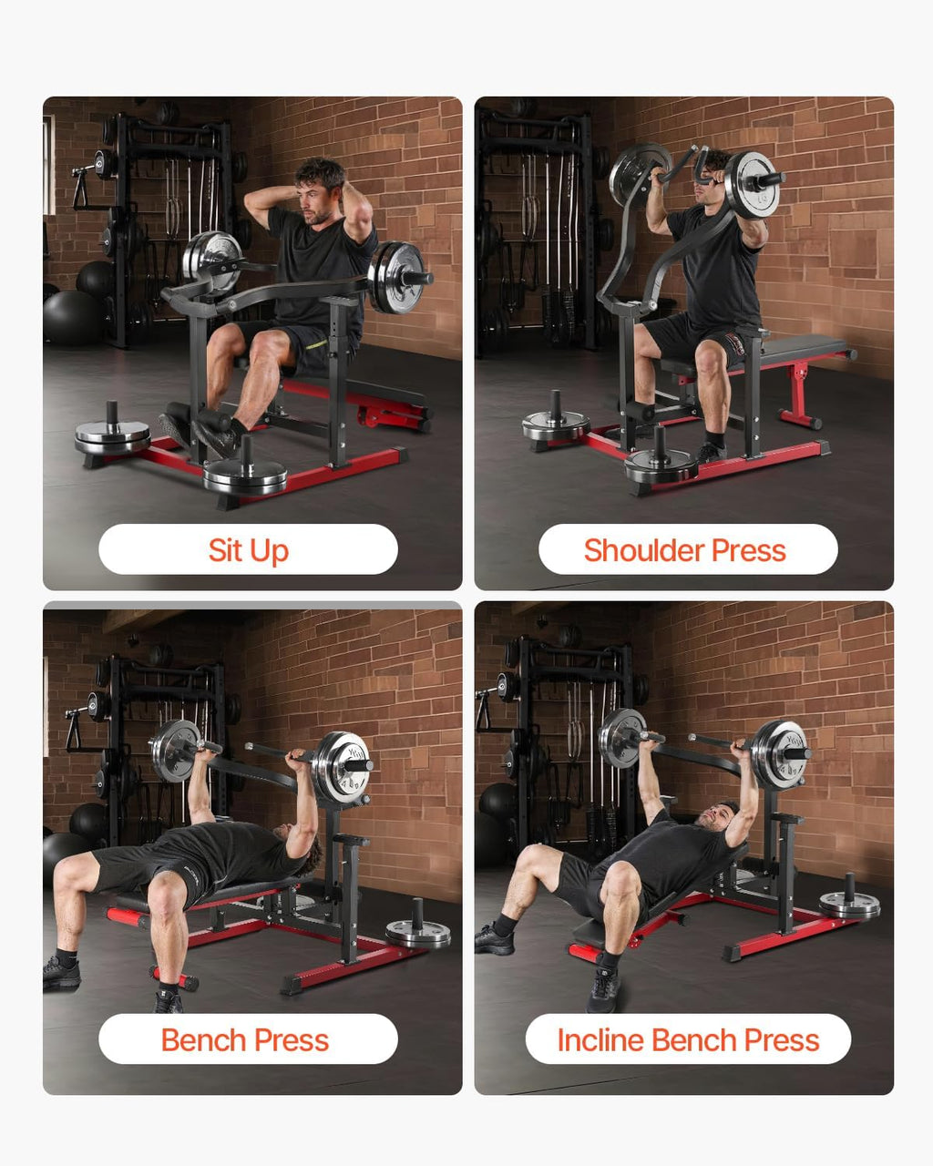 VEVOR Chest Press Machine, Bench Press Set, Adjustable Flat Incline Bench with Independent Converging Arms, Upper Chest Equipment, Fitness Home Gym Equipment Chest