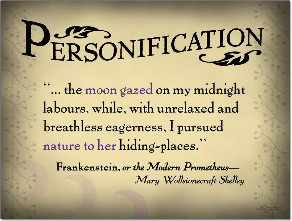 Literary Tools Set of Eight Literary Arts Posters Featuring: Foreshadowing, Irony, Metaphor, Onomatopoeia, Paradox, Alliteration, Personification, and Simile.