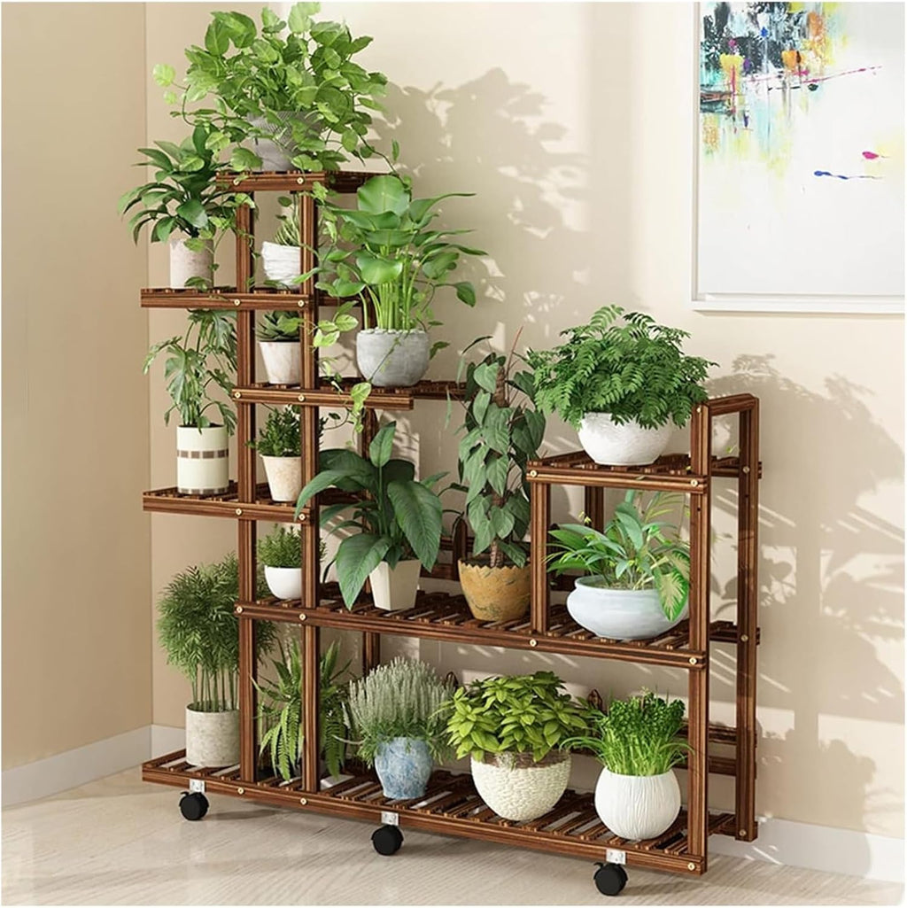 Potting Bench Table,Garden Potting Table, Wooden Plant Stand Indoor Outdoor Tall Plant Rack Display Holder Planter Organizer Tabletop Plant Organizer for Garden Balcony Patio Bedroom Office