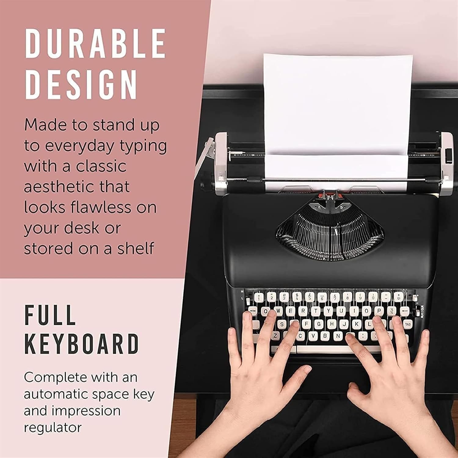 Portable Machinery Word Processing Typewriter, Creative Vintage Typewriterlying, Classic Word Processor for Notes Letters or Creative Writing, Literary Retro Collection Gift