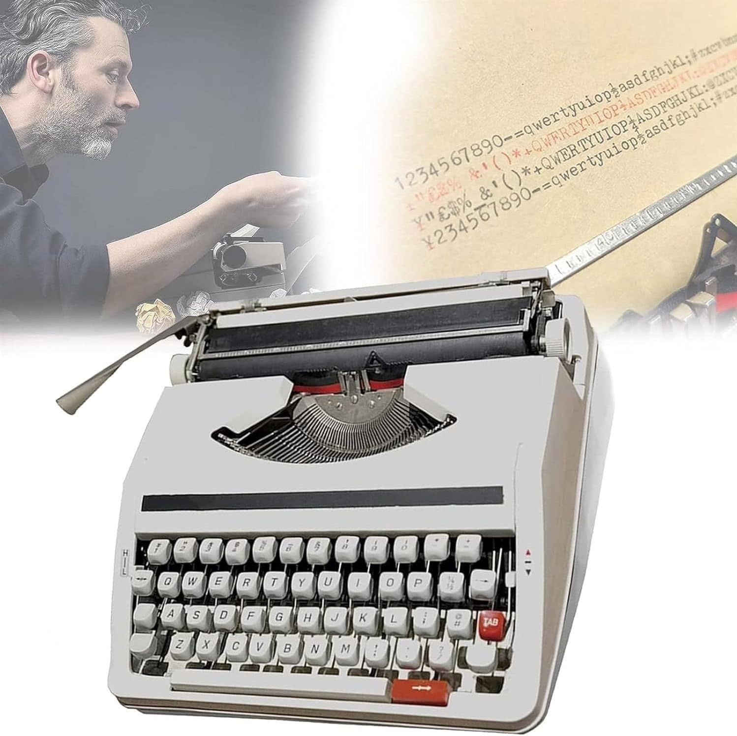 Classic Portable Manual Typewriter, Typewriter Model, Typewriter Model, Old Fashioned Retro Literary Present Normal Use, Easy Setup, Great Present for Writers and Authors - Great for Writers,Black