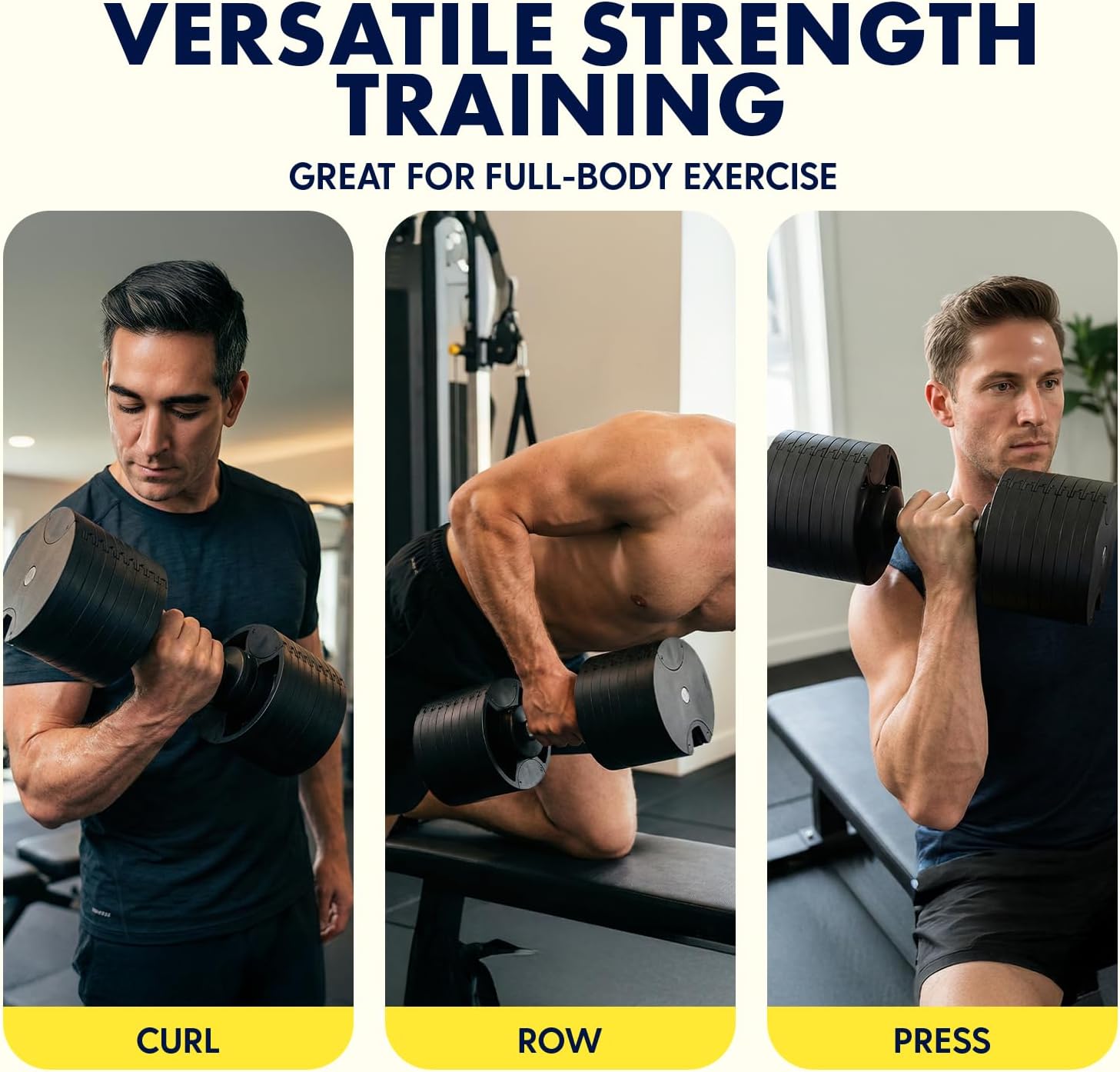 SQUATZ Adjustable Dumbbells with Quick Weight Change, Space-Saving Dumbbell Set with Anti‑Slip Handle, Secure Locking System, Heavy‑Duty Plates & Base for Home Workout and Strength Training