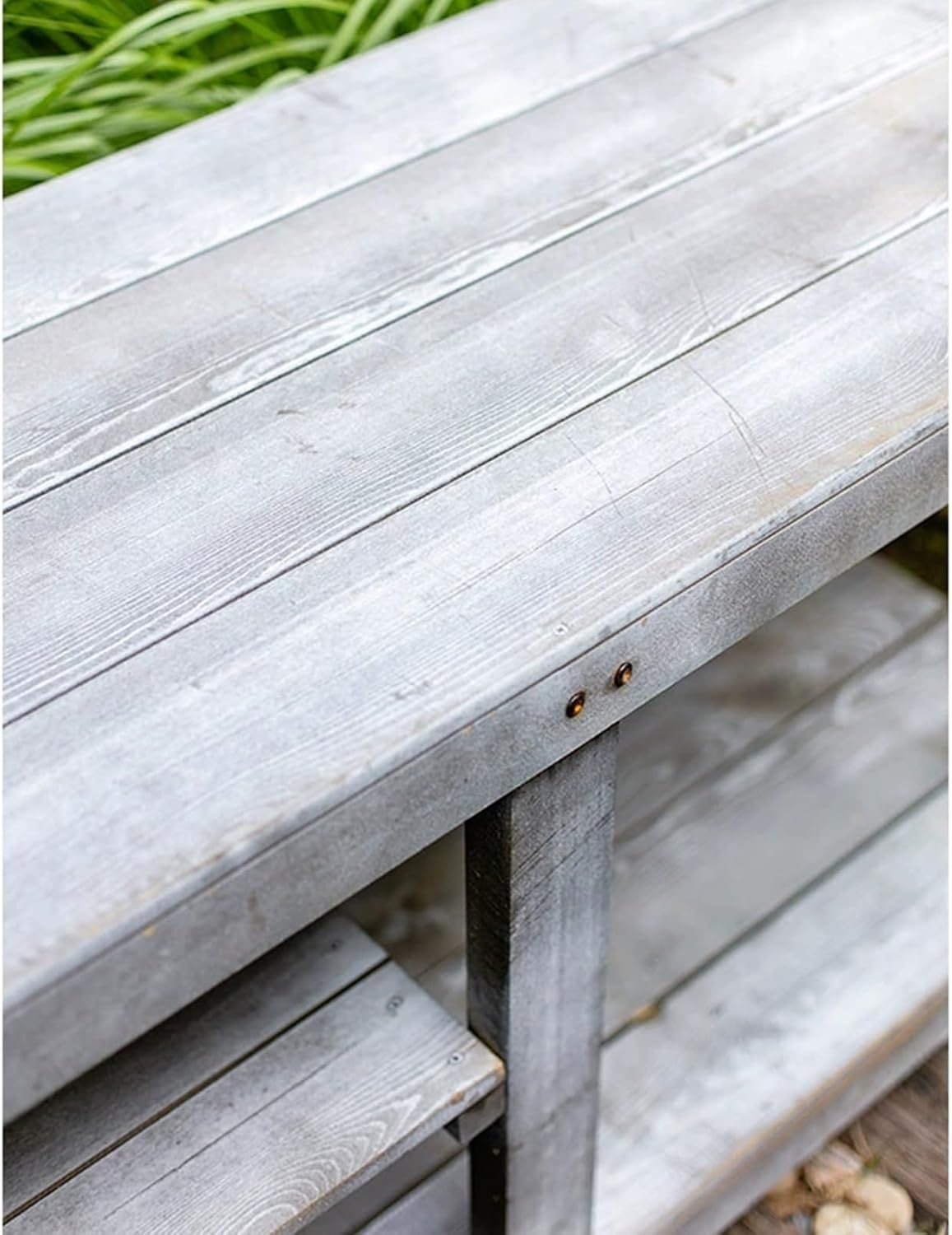 Outdoor Potting Bench Garden Potting Table, Horticulture Work Table Workstation with Storage Shelf, Potting Work Bench Station for Garden Patio Backyard (Color : Gris, Size : L)