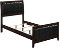 Coaster Home Furnishings Carlton Contemporary 5-Piece Bedroom Set Leatherette Upholstered Twin Size Panel Bed Frame 51-inch Headboard Cappuccino 202091T-S5