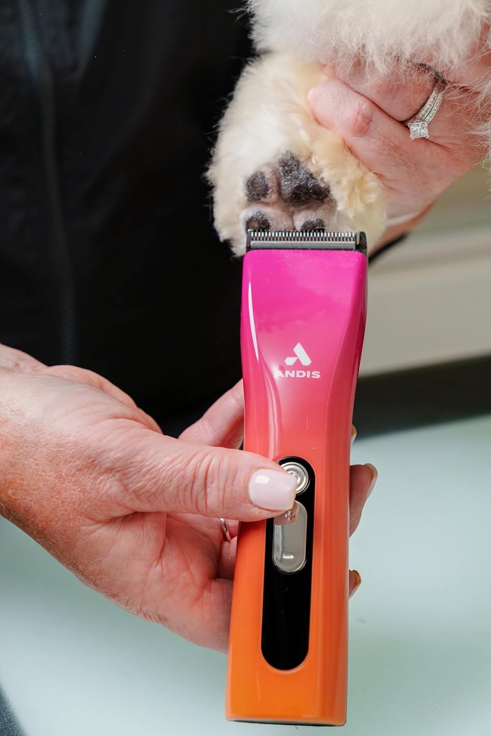 Andis 562745 ProClip 5-in-1 Adjustable Blade Cord/Cordless Pet Hair Clipper, 5 Blade Settings, 5 Speeds, Feather Light, Digital Display Screen, Sunset