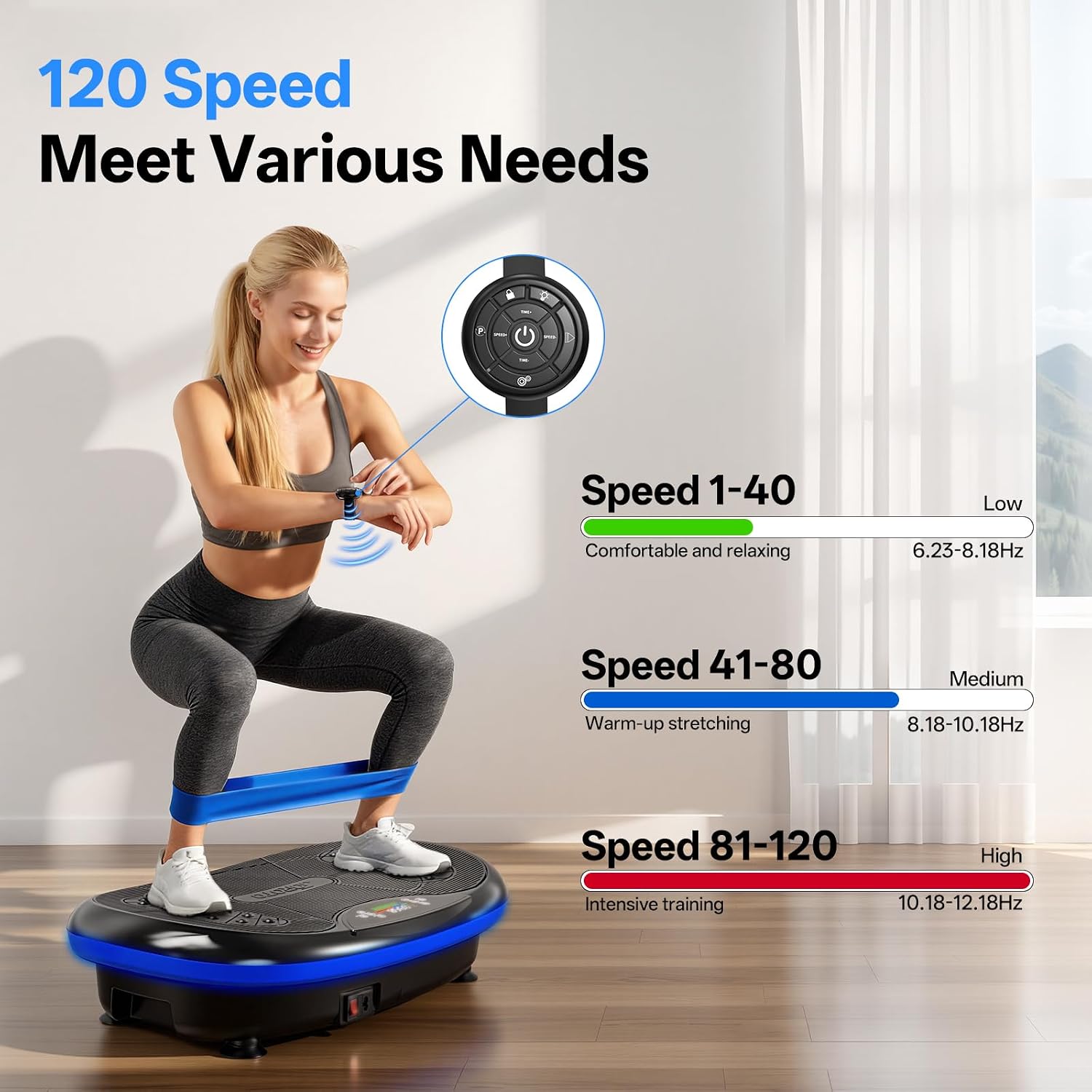 JOROTO 4D Vibration Plate Exercise Machine, 3-Motor App-Controlled High-Intensity Adjustable Speed Vibration Plate for Weight Loss & Lymphatic Drainage, Whole Body Shaker Workout Equipment for Women
