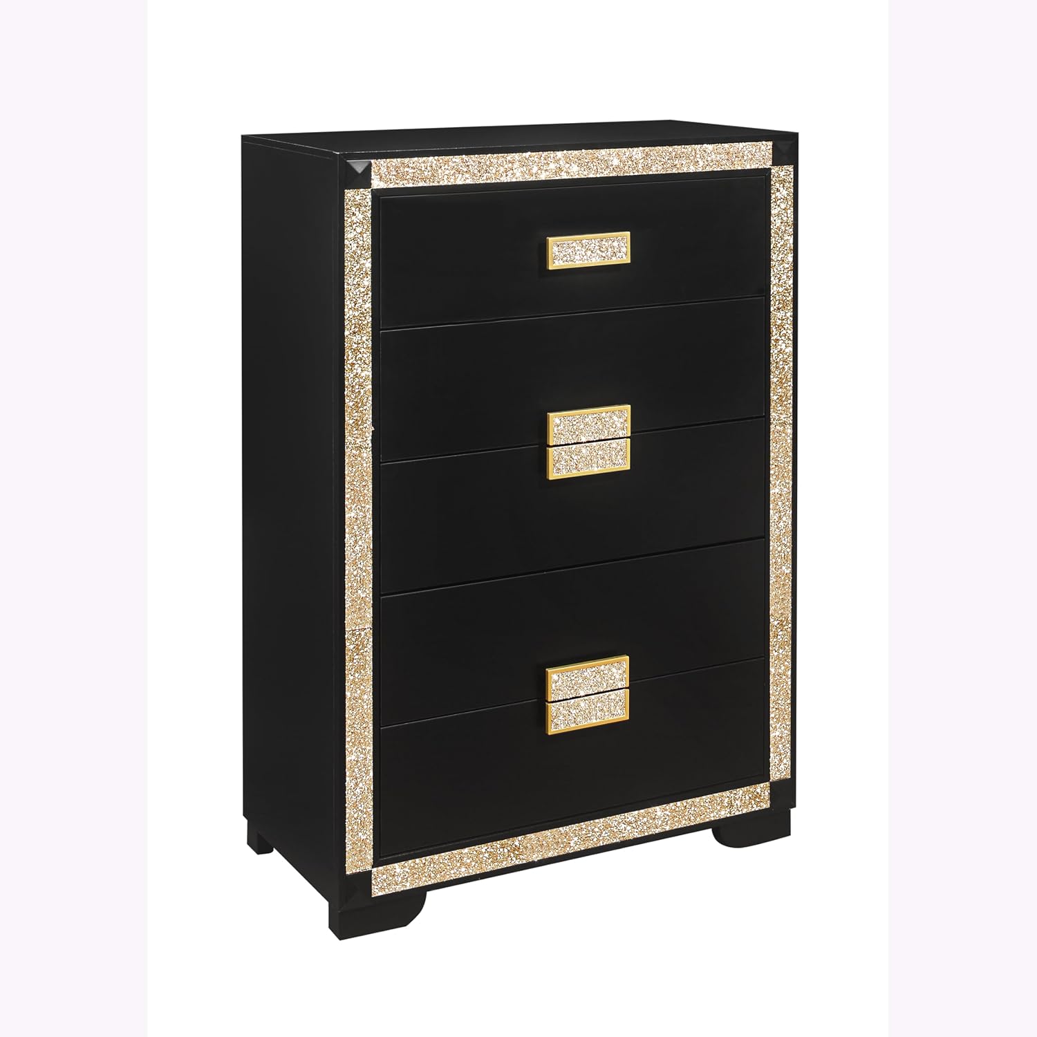 Lively Black,Gold King Bedroom Set