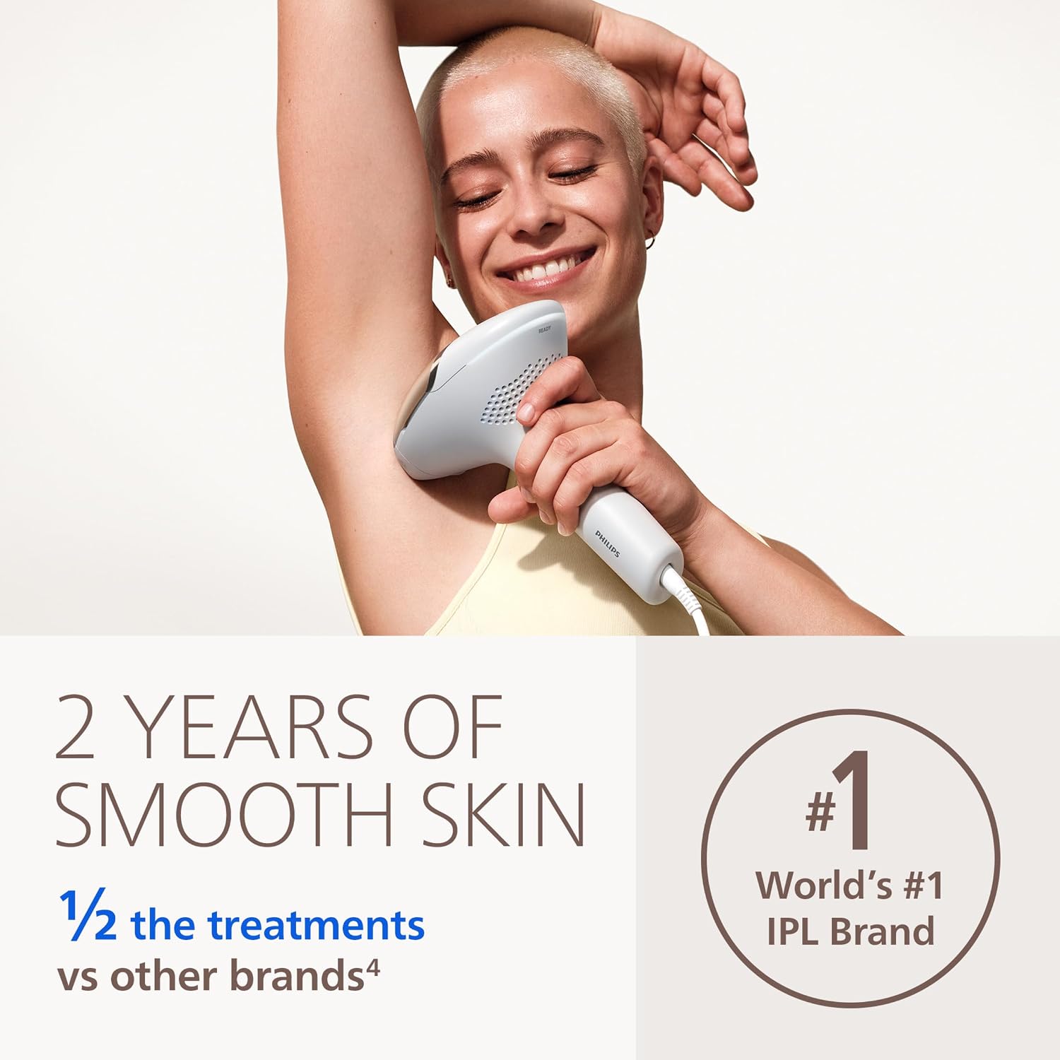 Philips Lumea IPL — Salon-Like Laser Hair Removal for Women, Permanent Hair Reduction Device At Home for Face & Body — Safe & Painless for Face, Bikini, Body, 5 Settings & Skin Sensors, BRI984/03