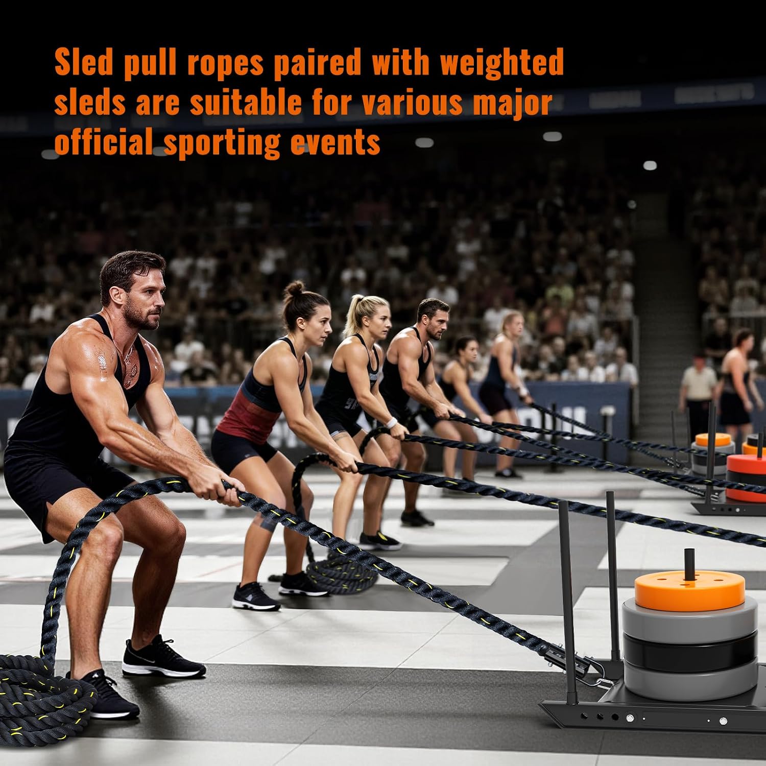 Weight Sled Rope Workout Sled Pulling Ropes, Sleds Push Gym Equipment Weight Sleds Pull Rope for Training Tire Pulling Workout Fitness Resistance Football Exercise Equipment for Men Women