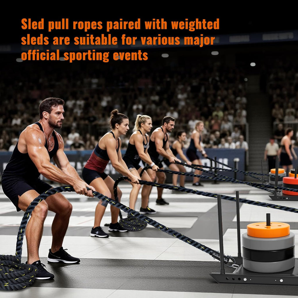 Weight Sled Rope Workout Sled Pulling Ropes, Sleds Push Gym Equipment Weight Sleds Pull Rope for Training Tire Pulling Workout Fitness Resistance Football Exercise Equipment for Men Women