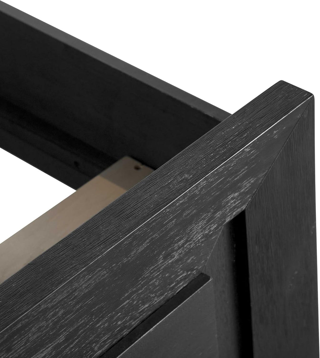 Furniture of America Lyle Modern Solid Wood 3-Piece Bedroom Collection with Queen Bed Frame and Nightstand Set of 2, Includes LED Light Headboard, Box Spring Required, Black