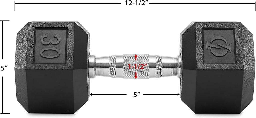 Philosophy Gym Rubber Coated Hex Dumbbell Hand Weights, Pairs
