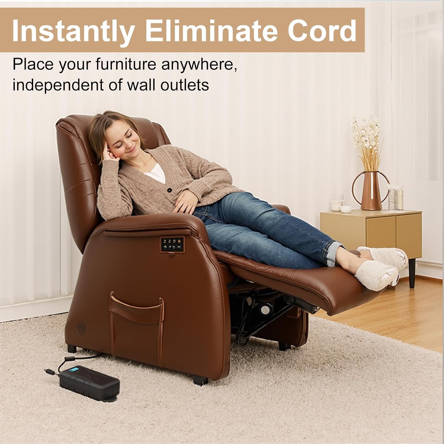 Battery Pack for Reclining Furniture, 2500mAh Universal Recliner Battery Pack Rechargeable with LED Display for Electric Recliner, Sofa, Couch, Lift Chair, 2-Pin Motion Furniture