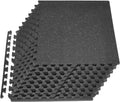 VEVOR 0.79Inch 48sq.ft 12 Tiles Gym Flooring for Home Gym, Rubber Top with High Density EVA Foam, 24 x 24In Gym Floor Exercise Equipment Mats, Interlocking Gym Mats, Puzzle Workout Mats, Black & Gray