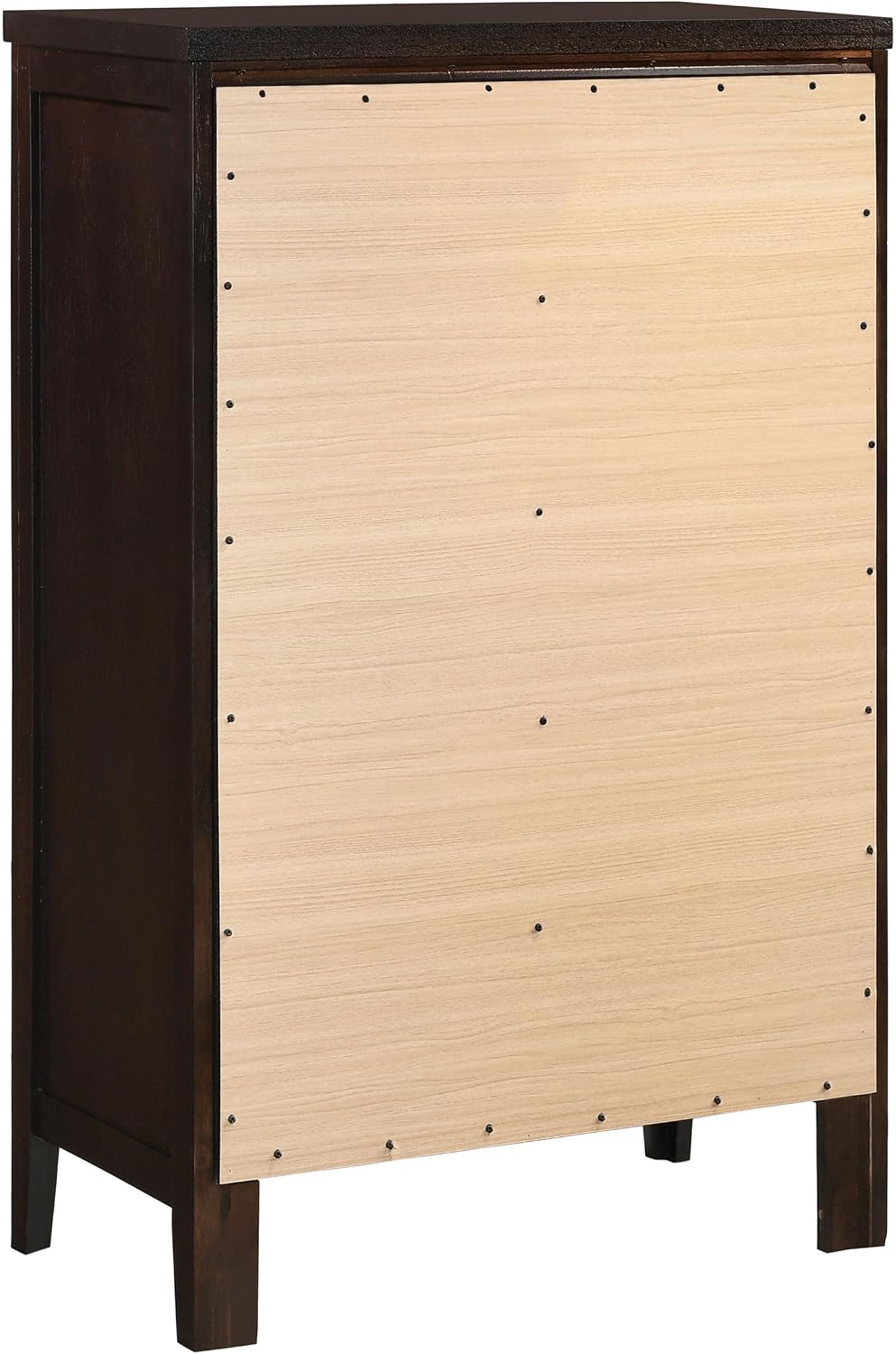 Coaster Home Furnishings Carlton Contemporary 5-Piece Bedroom Set Leatherette Upholstered Twin Size Panel Bed Frame 51-inch Headboard Cappuccino 202091T-S5