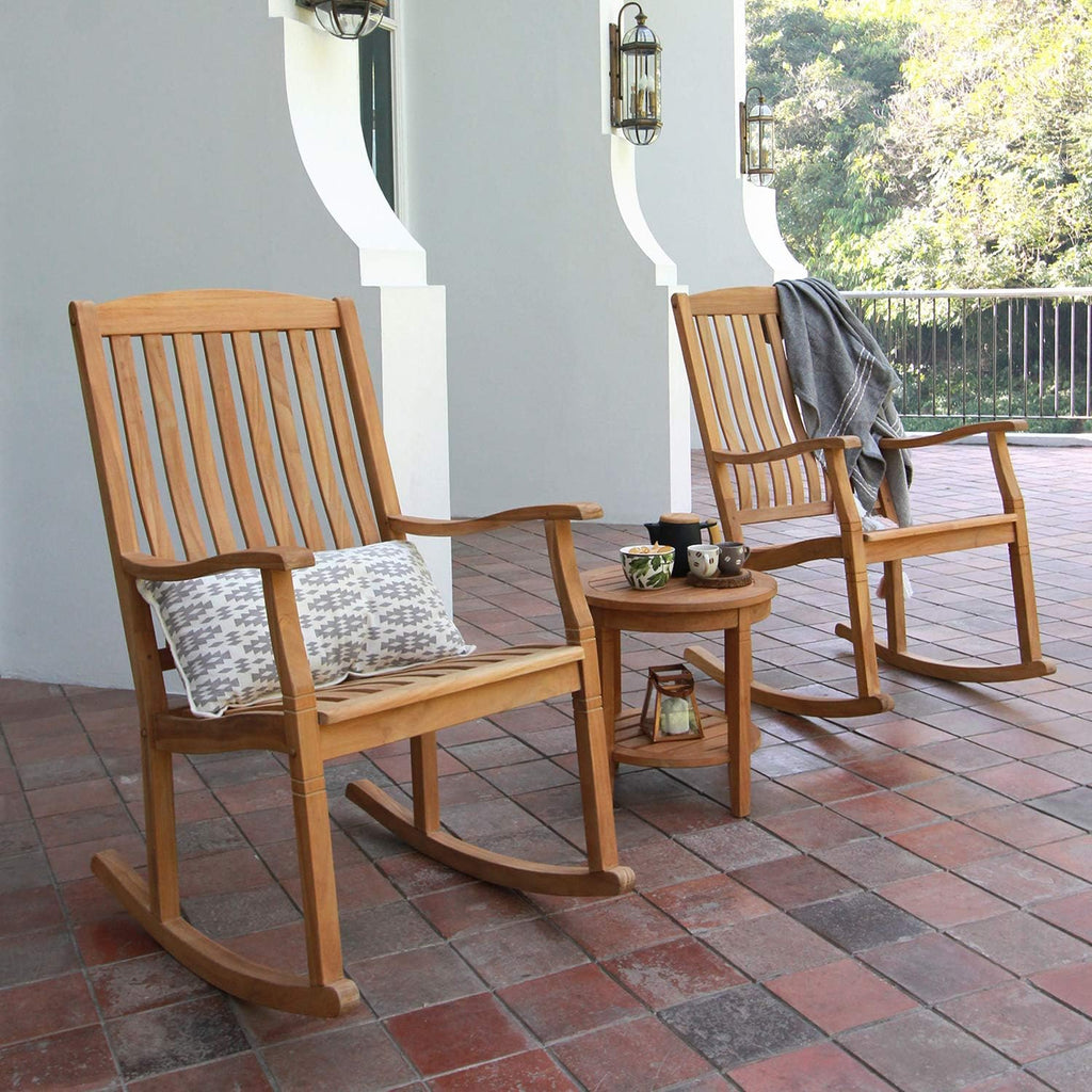 Cambridge Casual Arie Wood Patio Side Table, Plantation Teak, 24 Inch/Natural Teak