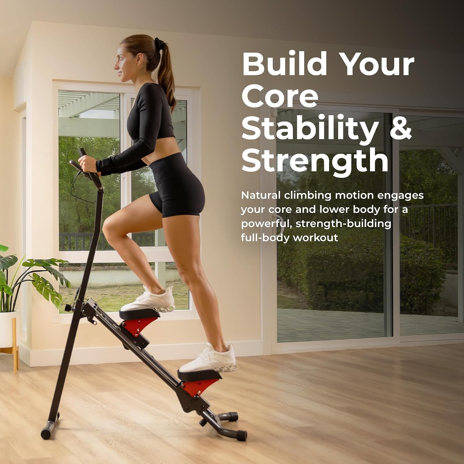 Sunny Health & Fitness Stair Stepper & Climber Exercise Equipment for Home Workout, Compact Cardio Training Machine