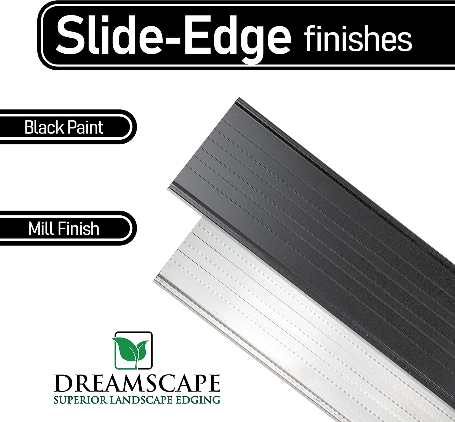 Dreamscape SlideEdge Aluminum Landscape Edging - 15 Strips, 7'10'ft Each (117.5ft Total), Mill Finish - Professional Quality Landscaping Border, Metal Divider for Lawn, Garden, Flowerbed