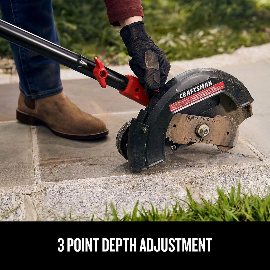 CRAFTSMAN Cordless Edger Lawn Tool, 20V MAX Battery, Charger and Blade Included, Lightweight Lawn Edger, 7.5 in Cutting Width, 1000 Ft of Edging per Charge (CMCED400D1)