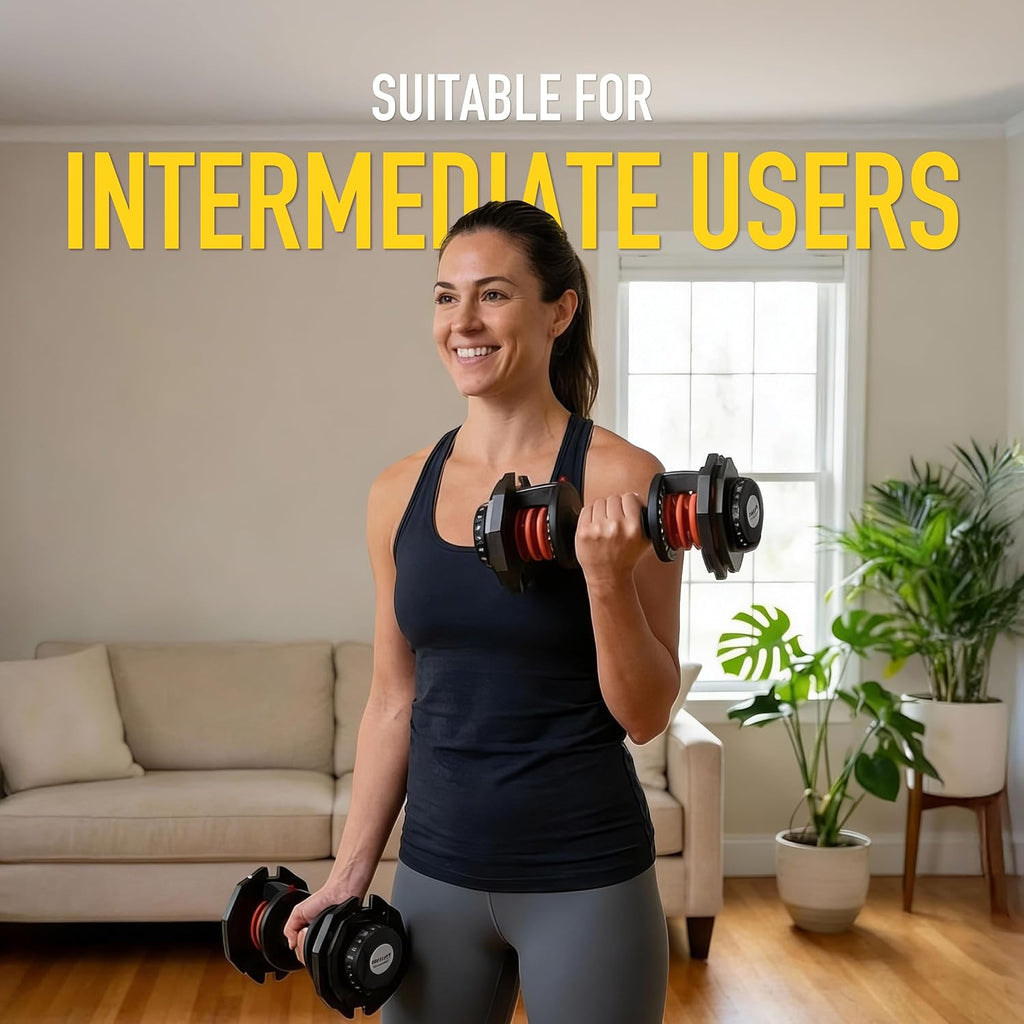 ATIVAFIT Adjustable Dumbbells Set of 2, 5–88LB Quick Adjust Free Weights with Double Safety Lock & Anti-Slip Steel Handle, Space Saving Home Gym Equipment for Full Body Strength Training