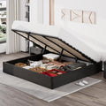 LUXOAK Full Size Lift Up Storage Platform Bed Frame, Metal Bed Frame with Wooden Slats Support, No Box Spring Needed, Large Storage Space, Noise Free, Easy Assembly, Black