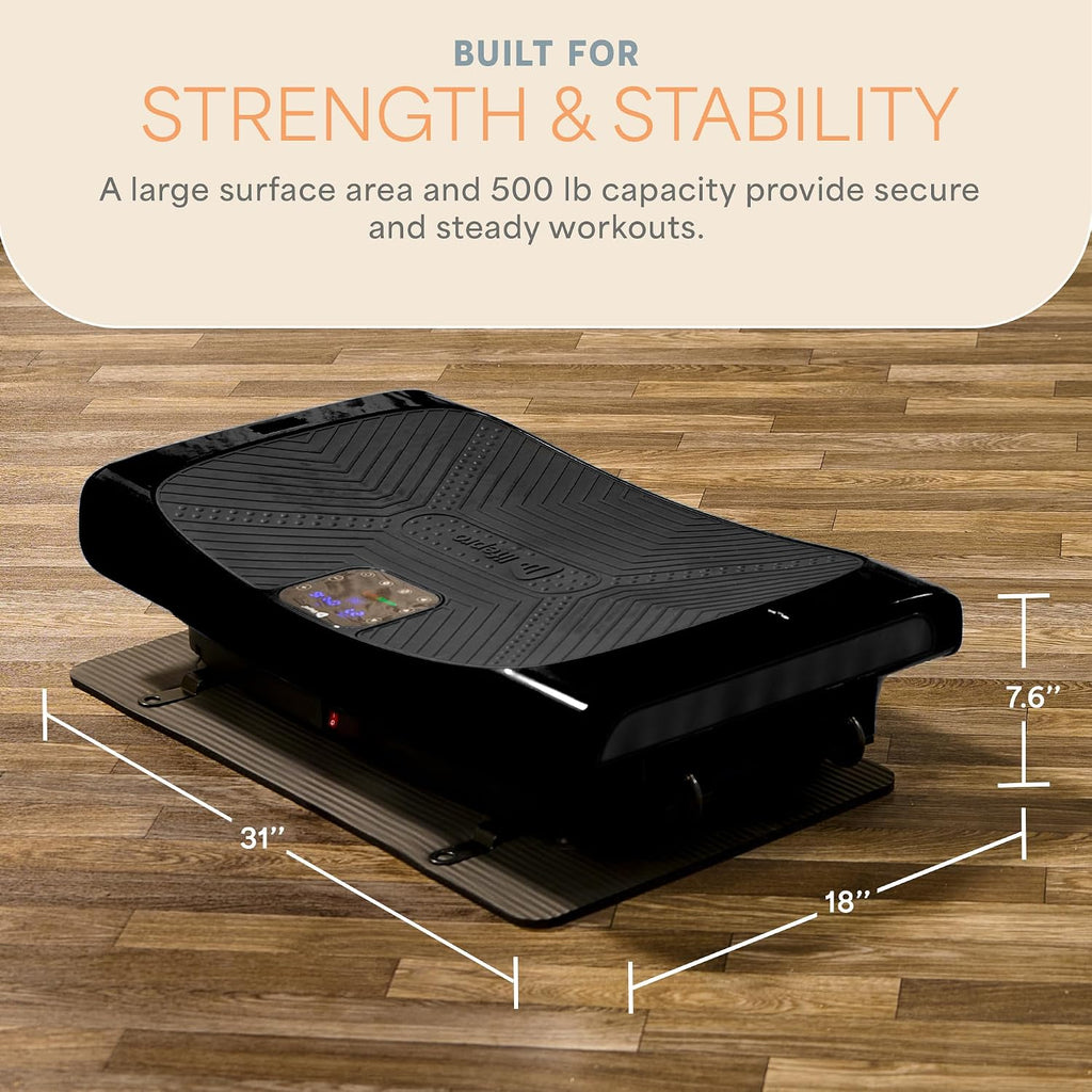 Lifepro 4D Vibration Plate Exercise Machine — Triple Motor, 7 Presets, 60 Speeds Rumblex Plus/Pro Vibrating Platform with Wrist Remote — Whole Body Shaker Vibration Plate for Lymphatic Drainage