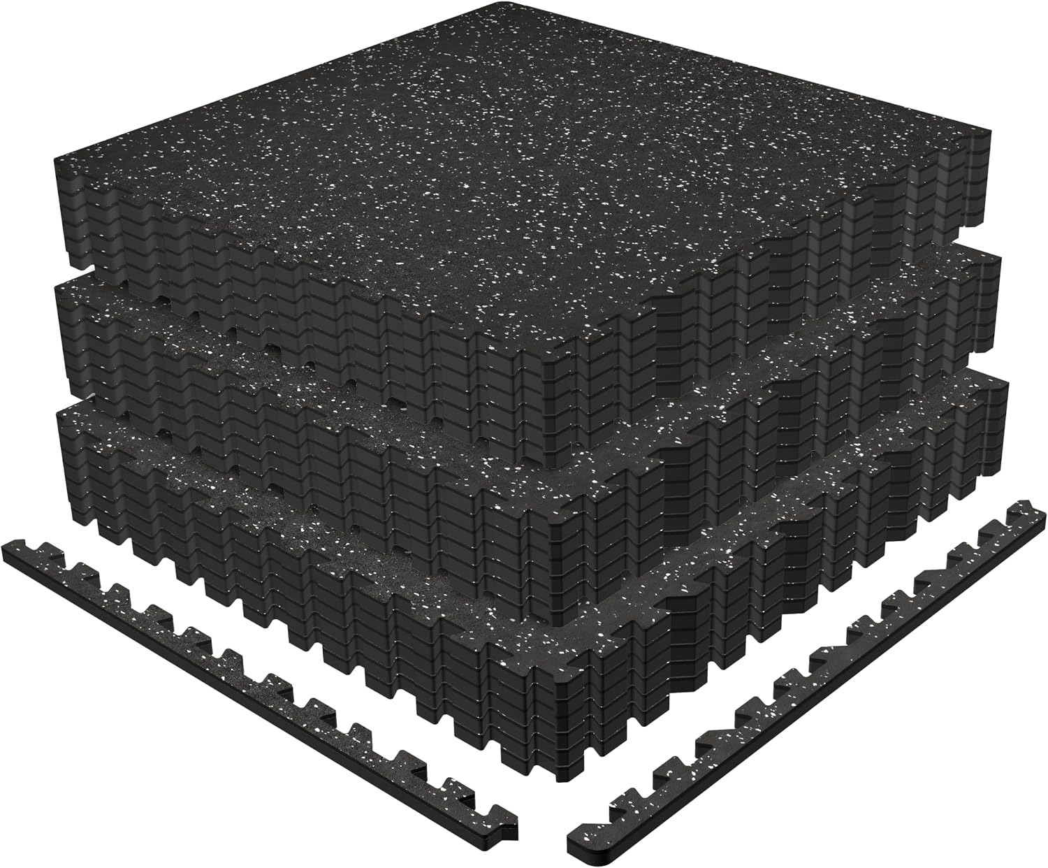 AIRHOP 0.56in Thick 72 Sq Ft Exercise Equipment Mats, 18 Tiles Upgraded Rubber Top with High Density EVA Foam, Large Interlocking Puzzle Gym Flooring for Home Gym, Heavy Weight Workout, 24 x 24in