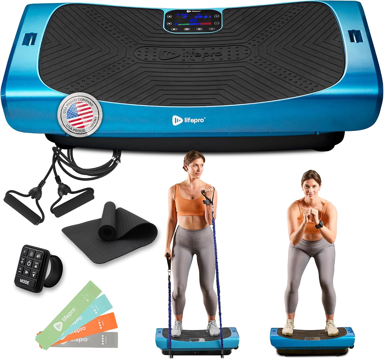Lifepro 4D Vibration Plate Exercise Machine — Triple Motor, 7 Presets, 60 Speeds Rumblex Plus/Pro Vibrating Platform with Wrist Remote — Whole Body Shaker Vibration Plate for Lymphatic Drainage