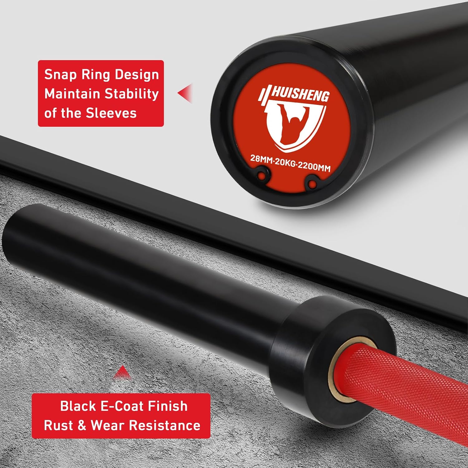7ft Olympic Barbell for Strength Training and Olympic Weightlifting, 500 700 1000LBS Capacity Available, 2 Inch Bar for Squats, Home Gym Fitness Equipment, Bench Press, Deadlift,Powerlifting
