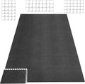 HAPBEAR 0.56'' Thick 12 Pcs 48 Sq Ft Exercise Equipment Mats - High-Density Rubber Top EVA Foam Interlocking Mats, 24x24in Tiles, Heavy-Duty Treadmill Mat for Hardwood Floors, Home Gym Mat