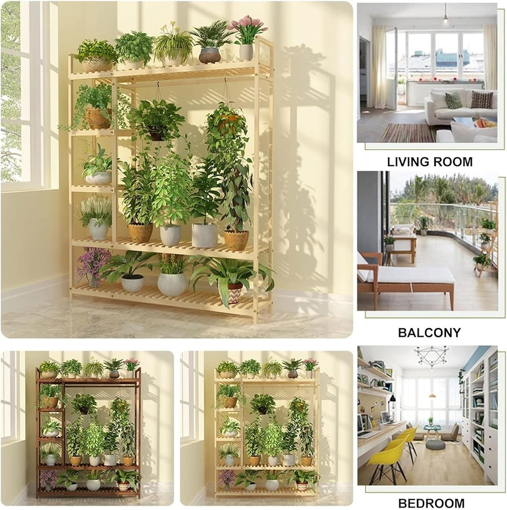 Potting Bench Table,Garden Potting Table, Plant Stand Indoor Outdoor Multiple Flower Display Stands Planter Rack Shelves for Corner Balcony Window Patio Living Room, 120x28x150cm