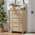 RWYHG Farmhouse 6 Drawer Dresser, 15.75'D x 31.5'W x 43.5'H Chest of Drawers for Bedroom, Natural Tall Dresser with 4 Solid Wood Feet, Wood Storage Dressers Organizer for Living Room Hallway Closet